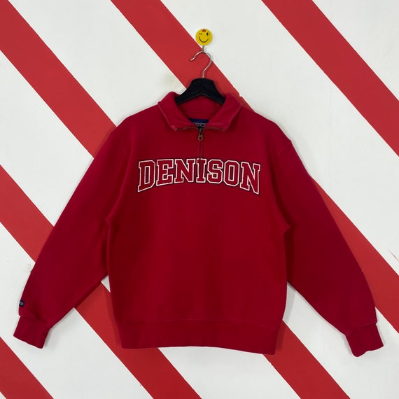 Vintage Denison University Sweatshirt Denison Crewneck Denison University Sweater Pullover Denison Big Red Print Logo Red Size Small Etsy