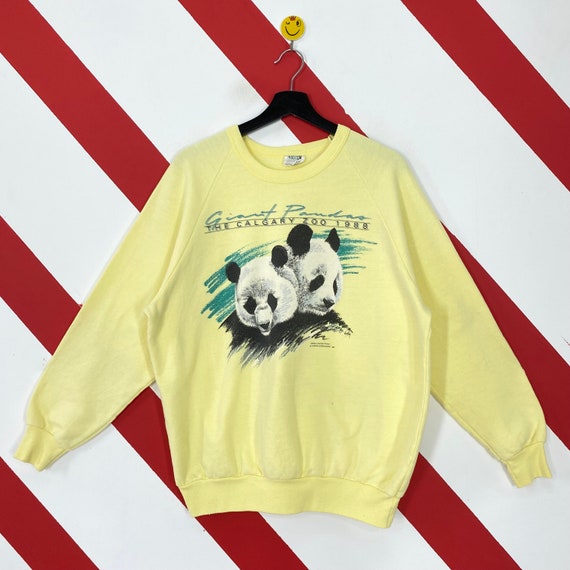 Zoo National Large Calgary Logo Sweater 90s Etsy Wildlife - Giant Giant Panda Panda Print Sweatshirt Crewneck Zoo White Vintage Pullover Panda