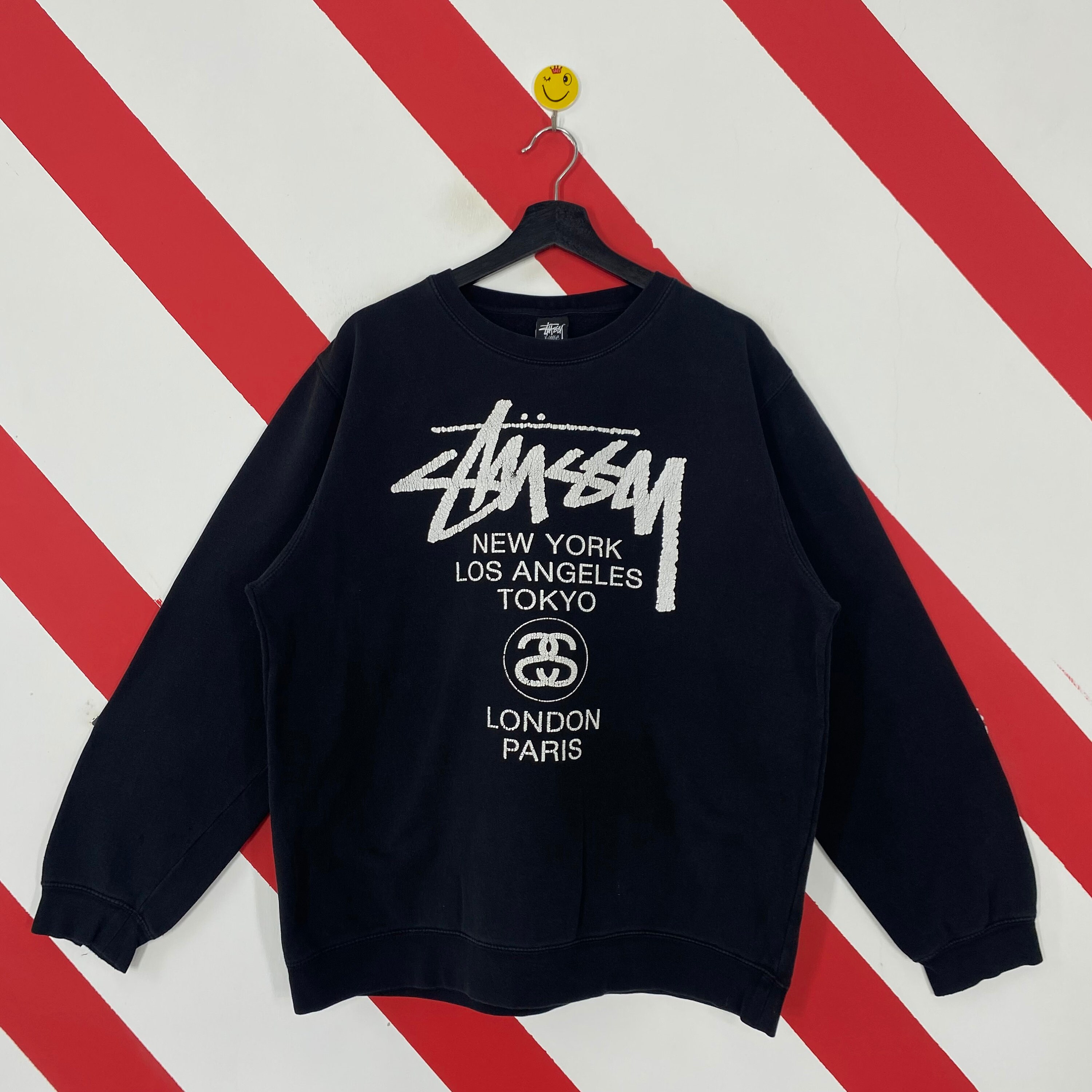 Stussy crewneck hotsell world tour