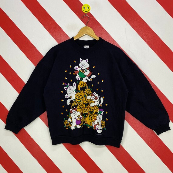 Vintage 90s Halloween Sweatshirt Halloween Crewnec