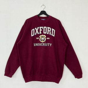 Oxford University Sweatshirt Oxford University Crewneck Oxford Sweater Pullover Oxford University Embroidered Logo Red XLarge