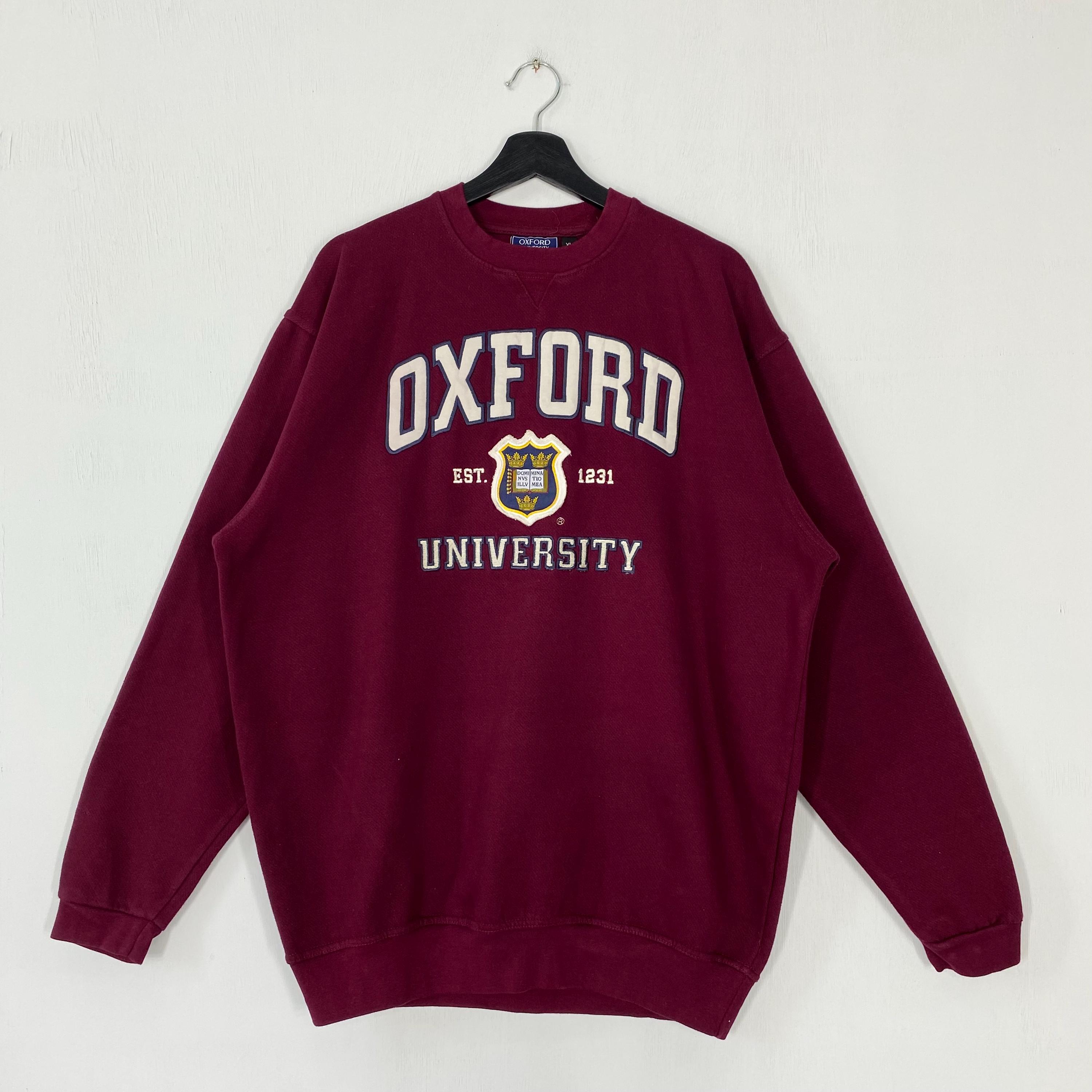 Oxford University Sweatshirt Oxford University Crewneck Oxford Sweater Pullover Oxford University Embroidered Logo Red XLarge