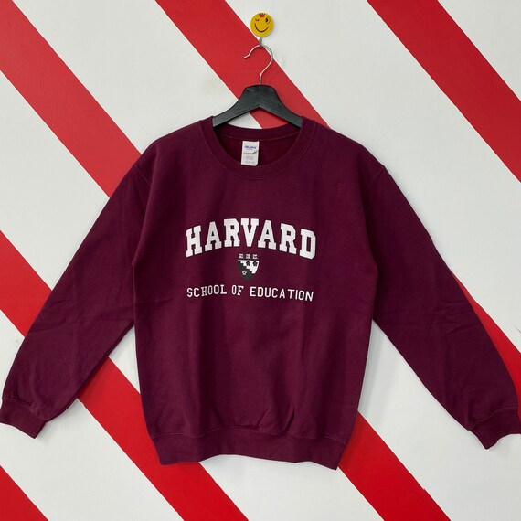 VintageClassicsShirt Vintage University Harvard Sweatshirt Harvard Crewneck Harvard Sweater Pullover University Harvard Crimson Print Logo Maroon Size Small