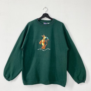 Vintage 90s Tigger Sweatshirt Tigger Crewneck Tigger Sweater Pullover Pooh Eeyore Piglet Kanga Rabbit Embroidered Logo Large