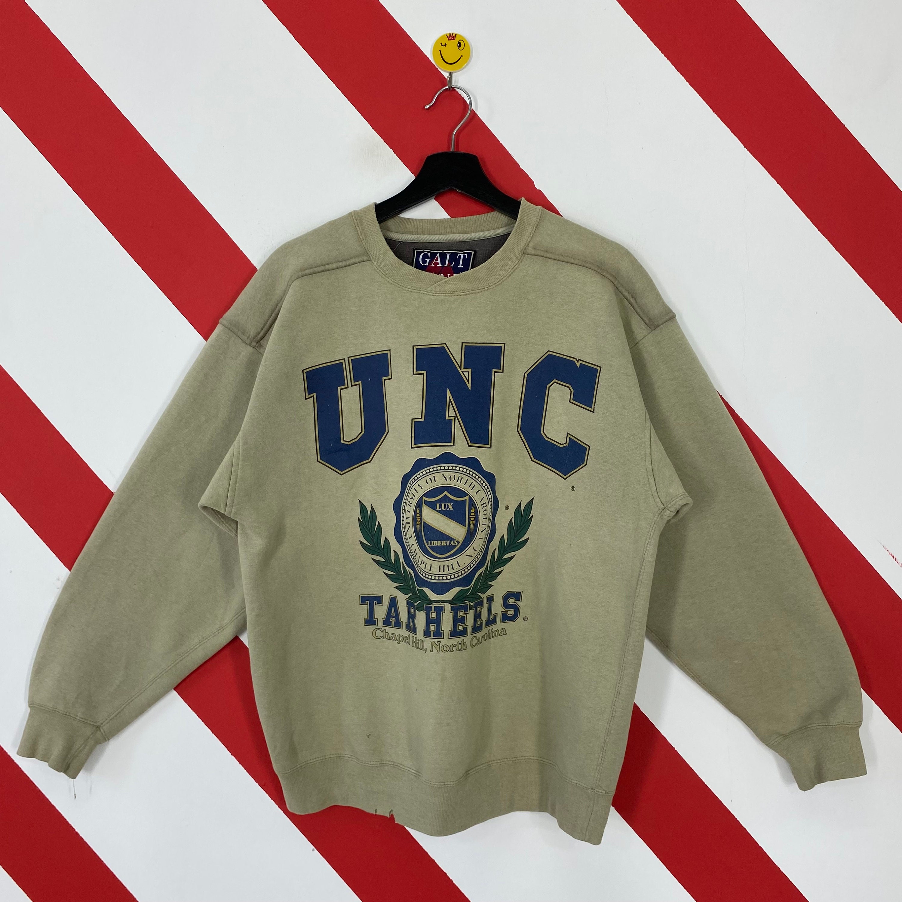 Vintage 90s University North Carolina Sweatshirt Carolina Crewneck Carolina Tar Heels Sweater Carolina Tar Heels Print Logo Brown Medium Etsy