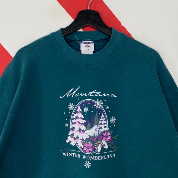 Vintage 90s Montana Sweatshirt Montana Crewneck M… - image 3