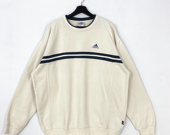 Vintage 90s Adidas Crewneck Sweatshirt Pullover Sportswear Adidas Equipment Embroidered Logo Brown XLarge