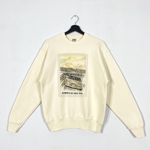 Vintage Nascar Dale Earnhardt Sweatshirt Jeff Gordon Crewneck Dale Earnhardt Sweater Pullover Tony Stewart Nascar Print Logo Cream Small