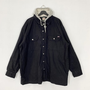 Vintage Dickies Workwear Heavyweight Jacket Button Hoodie Dickies Coat Jacket Patch Logo Black XXLarge