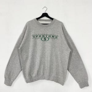 Vintage Michigan State University Sweatshirt Michigan State Crewneck Michigan Sweater Pullover Michigan State Spartans Print Logo XLarge
