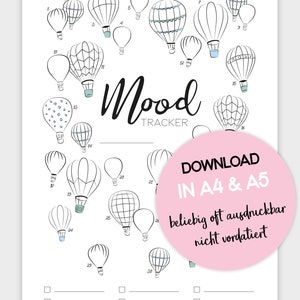 mood tracker | DIN A4 | DIN A5 | printable | Download | PDF