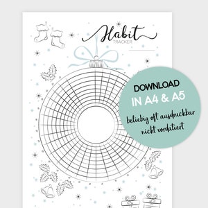 Habit Tracker | DIN A4 | DIN A5 | printable | Download | PDF