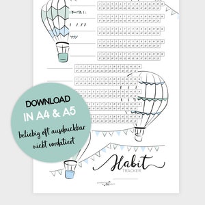 Habit Tracker | DIN A4 | DIN A5 | printable | Download | PDF