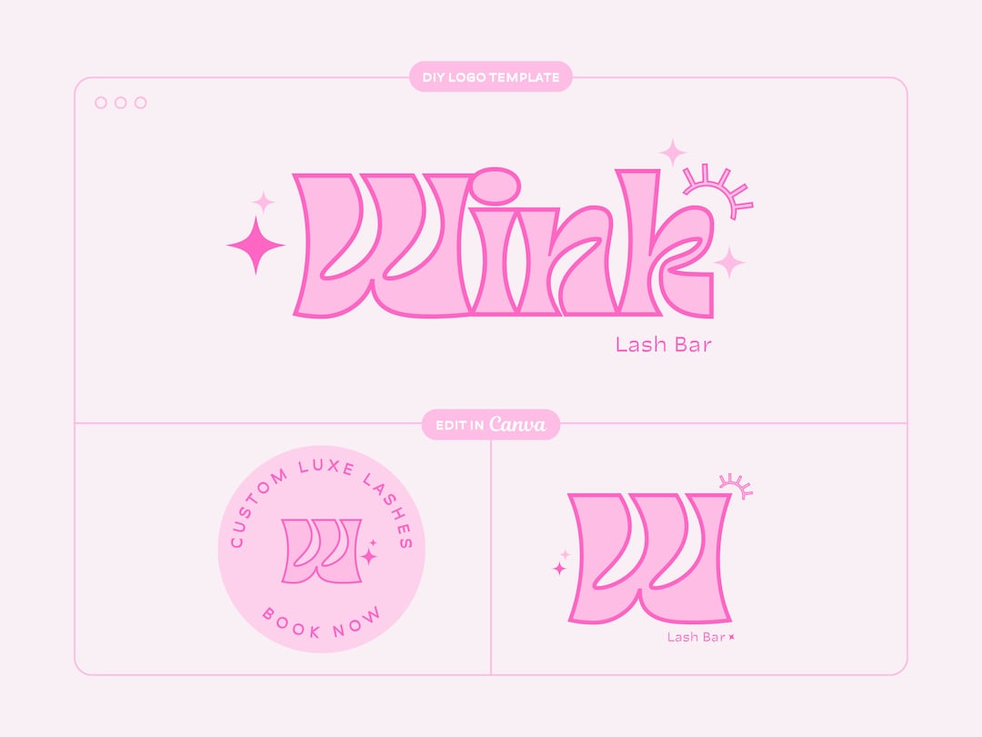 DIY Canva Logo Template - Editable Retro Fun Colorful Logo Design ...