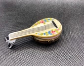 Vintage Limoges Porcelain Mandolin Box Limoges Trinket Box Collectible Limoges Limoges France Vintage