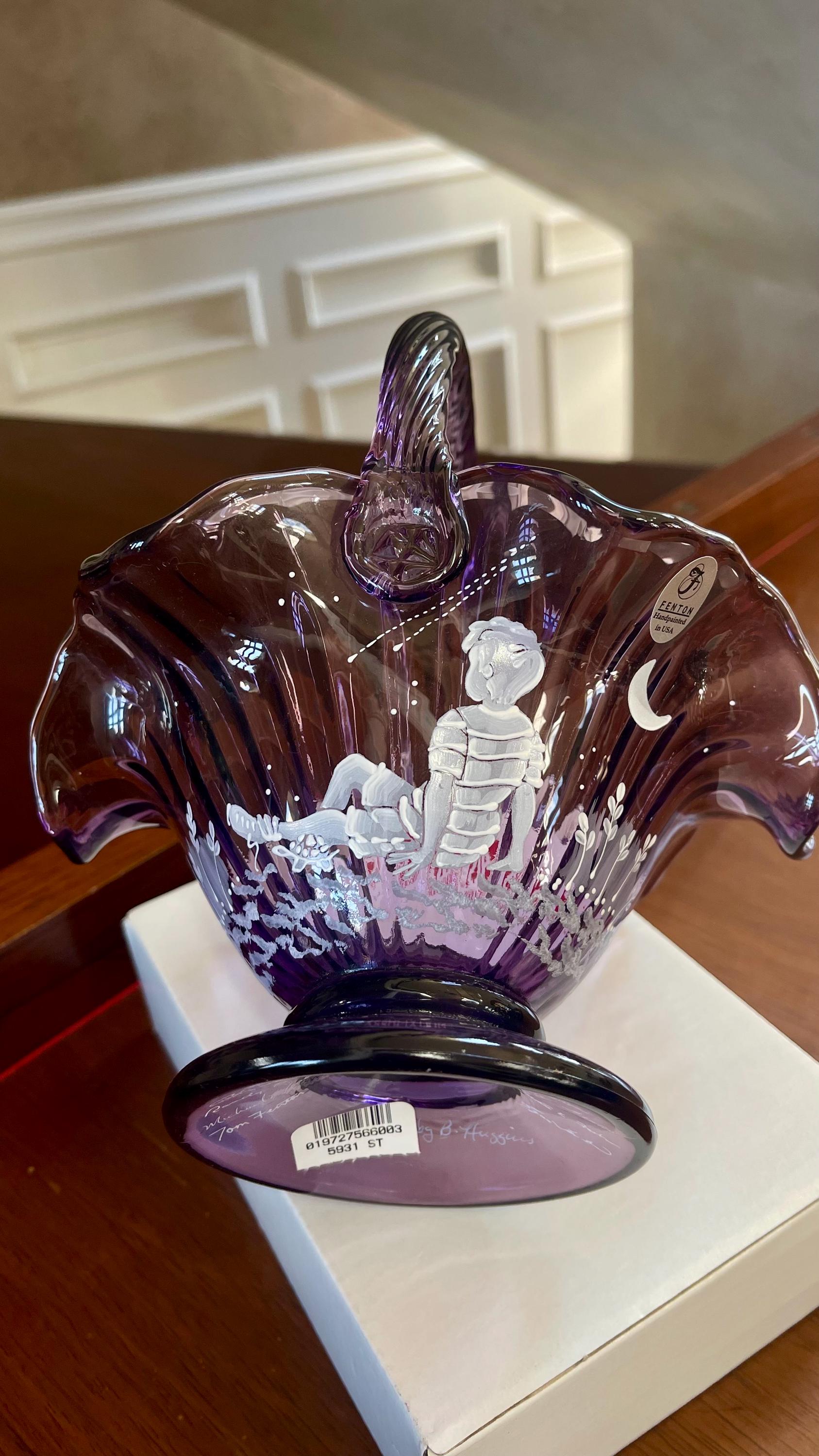 Signed Fenton Basket - Etsy Canada