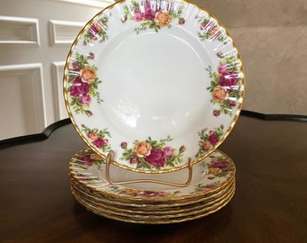 Royal Albert 8” Salad Plates Made in England Old Country Roses; Made in England Old Country Roses Salad Plate