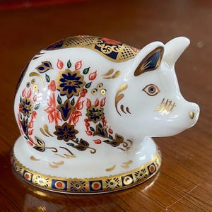 Royal Crown Derby Pig - Etsy