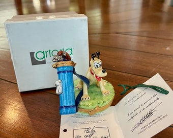 Rara edizione limitata Disney Pluto Golf Caddy Limoges Box; Artoria; Limoges Trinket Box; Limoges Francia da collezione; Limoges vintage