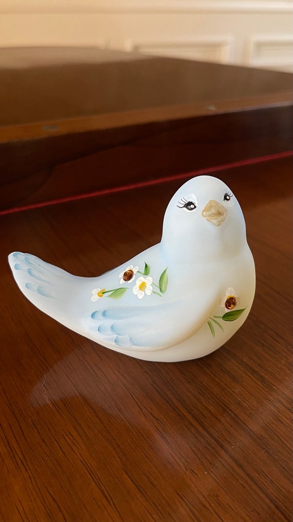 フェントン 鳥 ガラス 置物 ペーパーウェイト フェントン社 Fenton