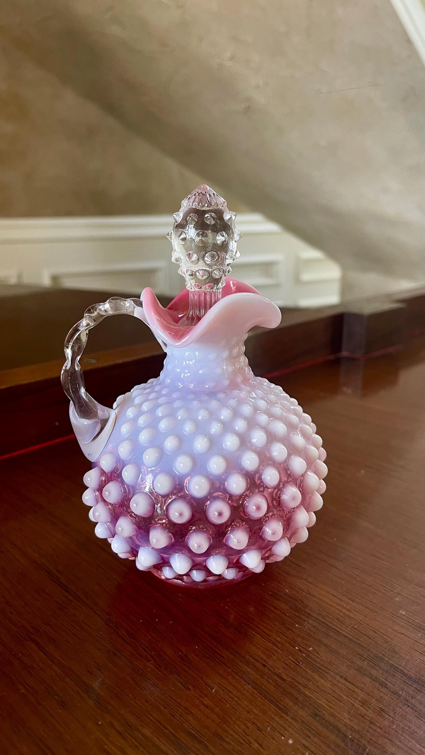 Fenton Glass Hobnail Cranberry Opalescent Cruet - Etsy