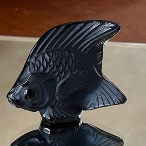 Lalique Kristallschwarzer Fisch; Lalique Aquarienfische; Lalique-Kaiserfisch