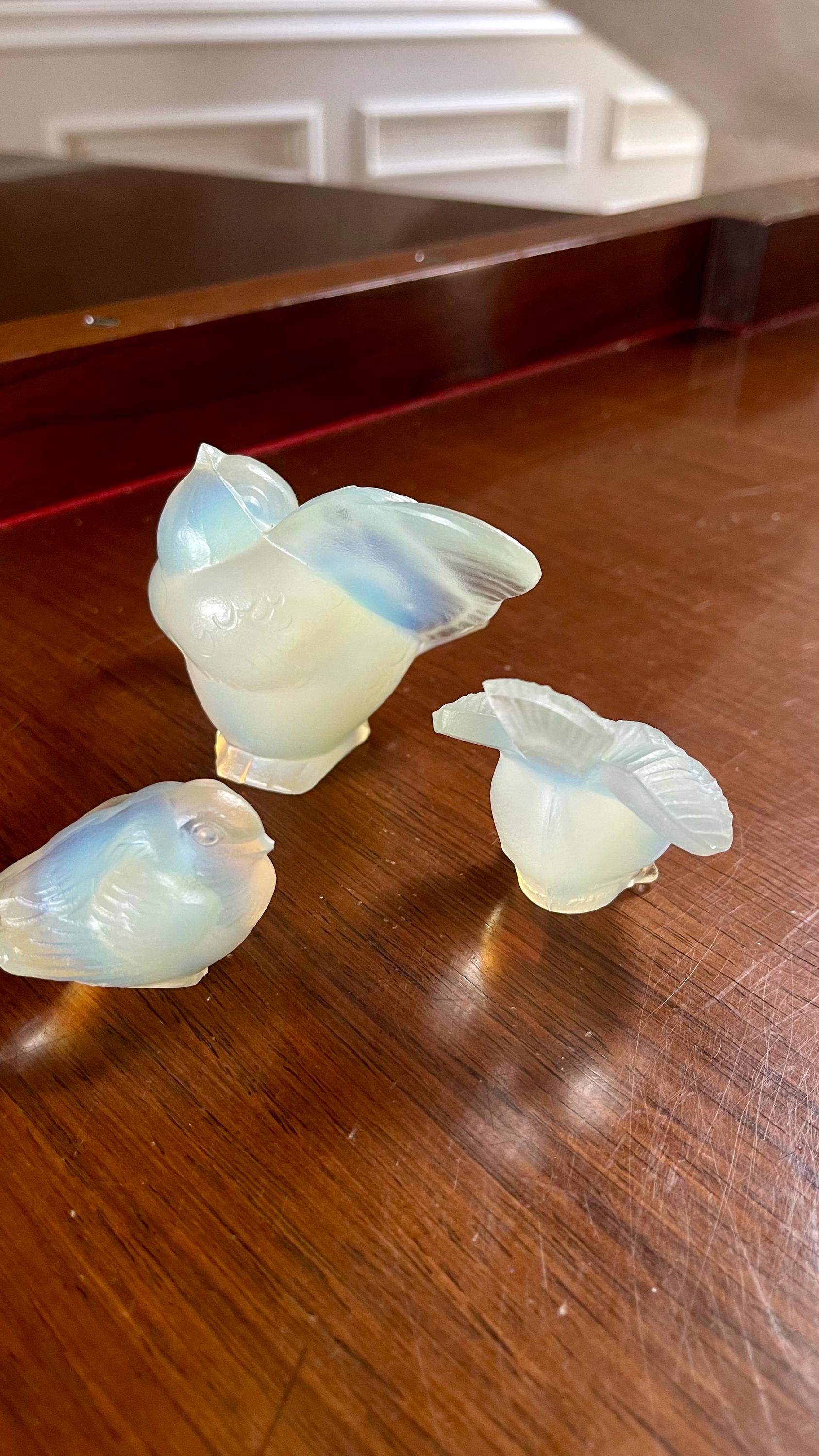 3 Pc. Set of Sabino Art Glass France Opalescent Birds - Etsy