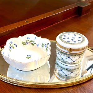 Two Pieces Limoges Porcelain  Box and Dish; Limoges Trinket Box; Collectible Limoges; Limoges France