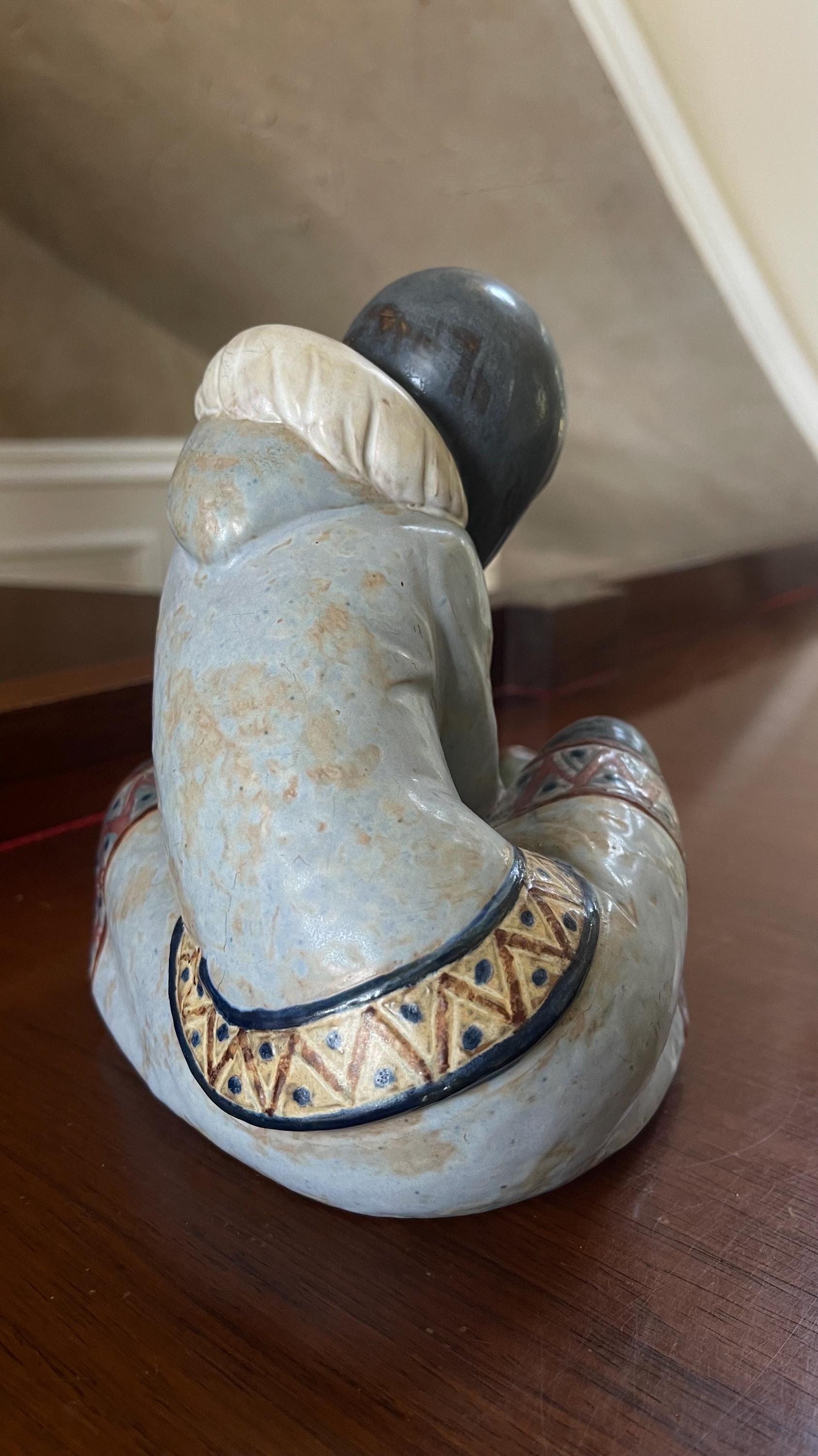 リヤドロ イヌイット エスキモー「冷たい足の少女」#2157 磁器