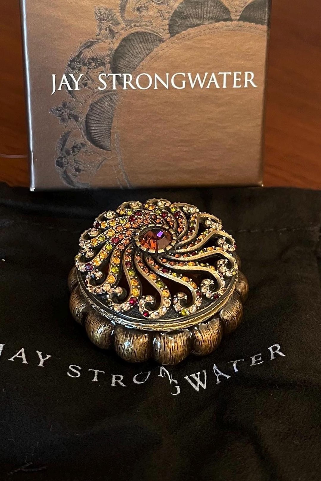 Jay Strongwater Enameled Trinket Box Swarovski Crystals - Etsy