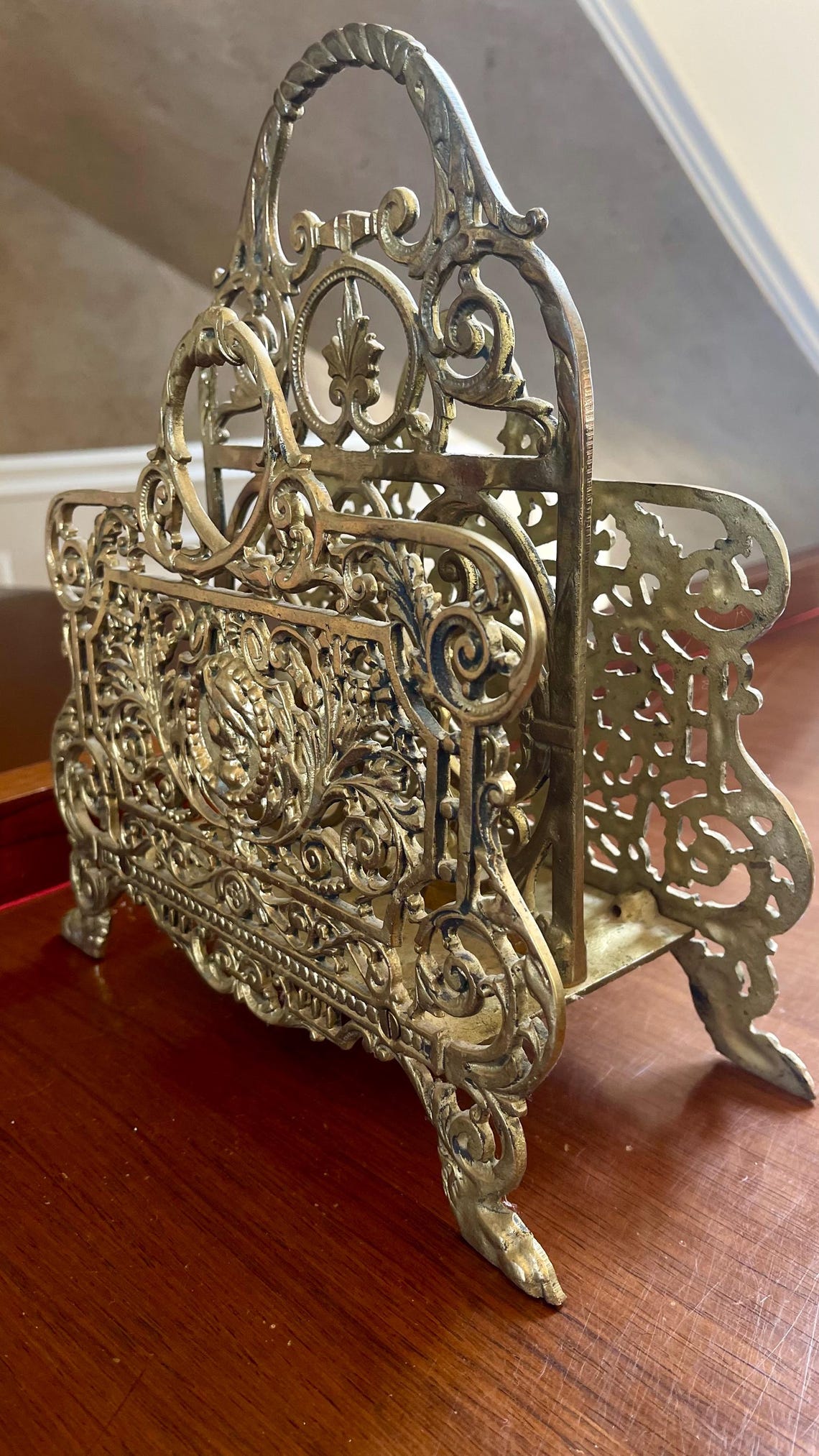 Wizard Letter Rack Vintage Large Brass Letter Rack; Letter Holder; Desk Accessorie; Brass ...