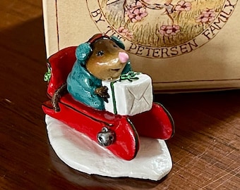 置物 Wee forest Folk Lighting the way Wee Forest Folk M-262 Lighting the Way, Vintage Miniature