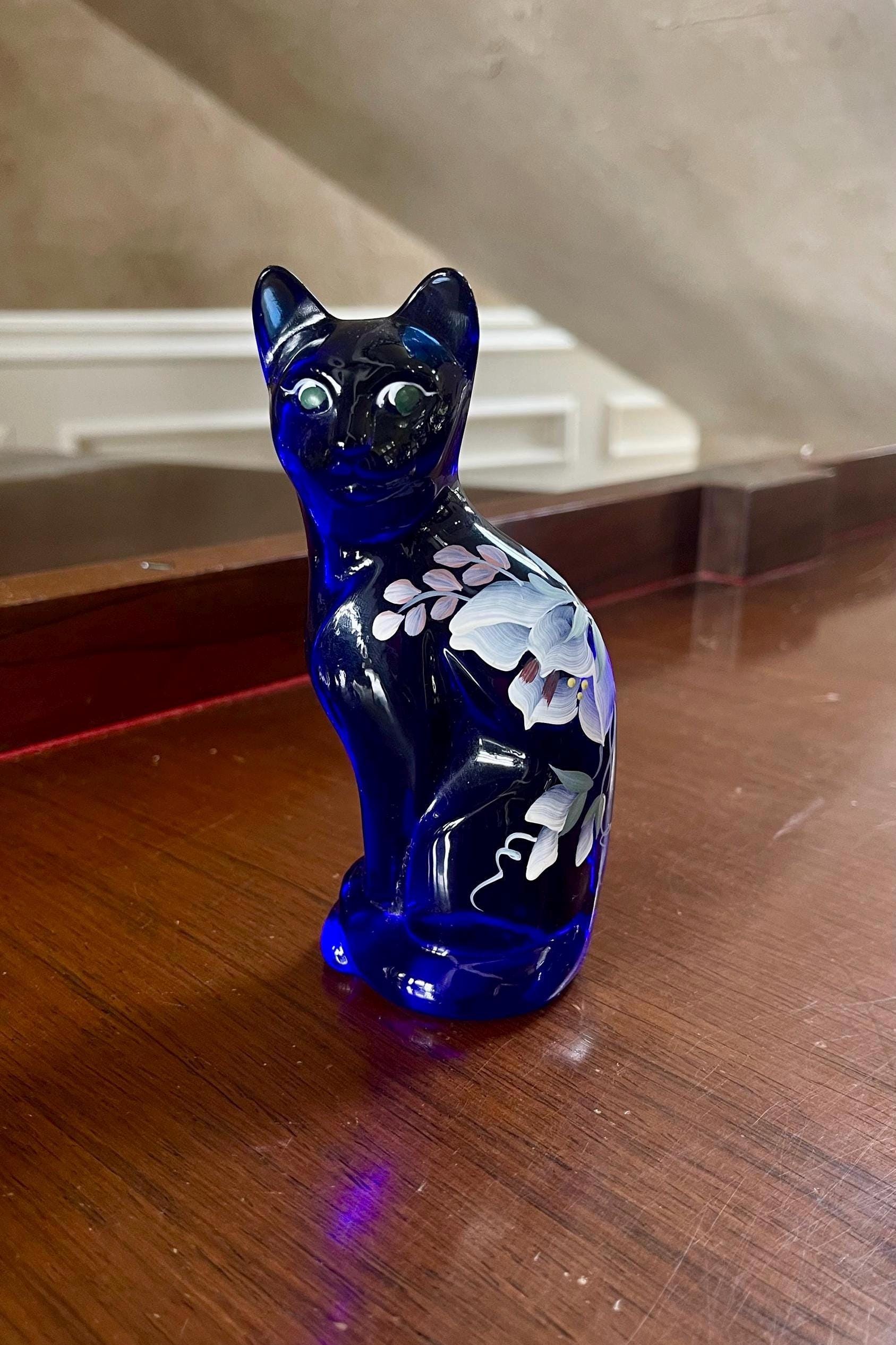 Fenton Glass Cat - Etsy