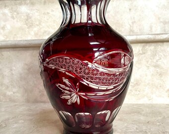 花瓶　クリスタルガラス　フラワーベース　ドイツ製 ドイツ製クリスタル花瓶 - Etsy 日本