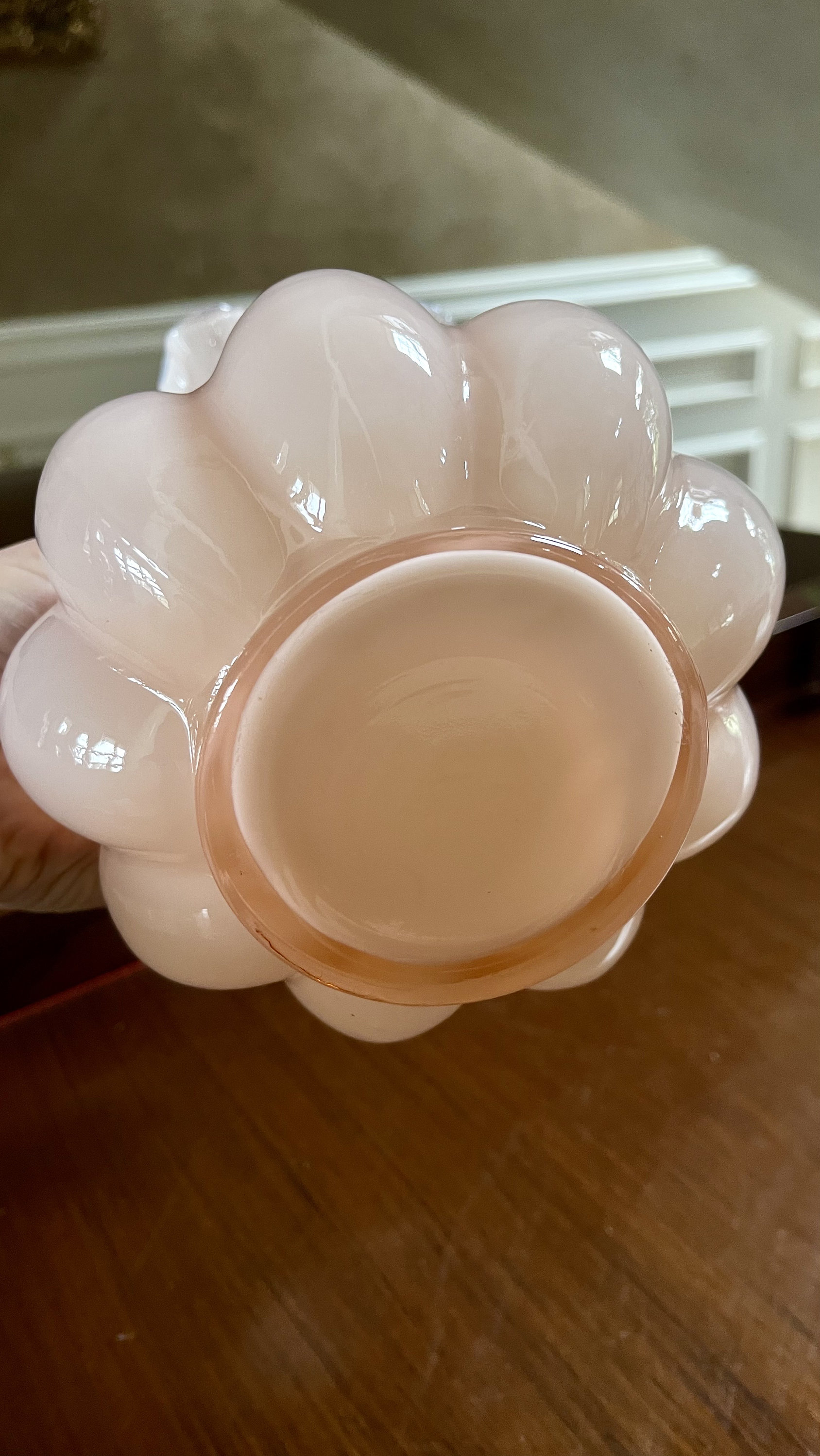 フェントン 1940 年代 ダスティ ピンク メロン オーバーレイ ガラス 8