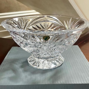 Cuenco con base Tracy de cristal Waterford de 10 pulgadas, nuevo en caja; Cuenco Waterford completamente nuevo en caja