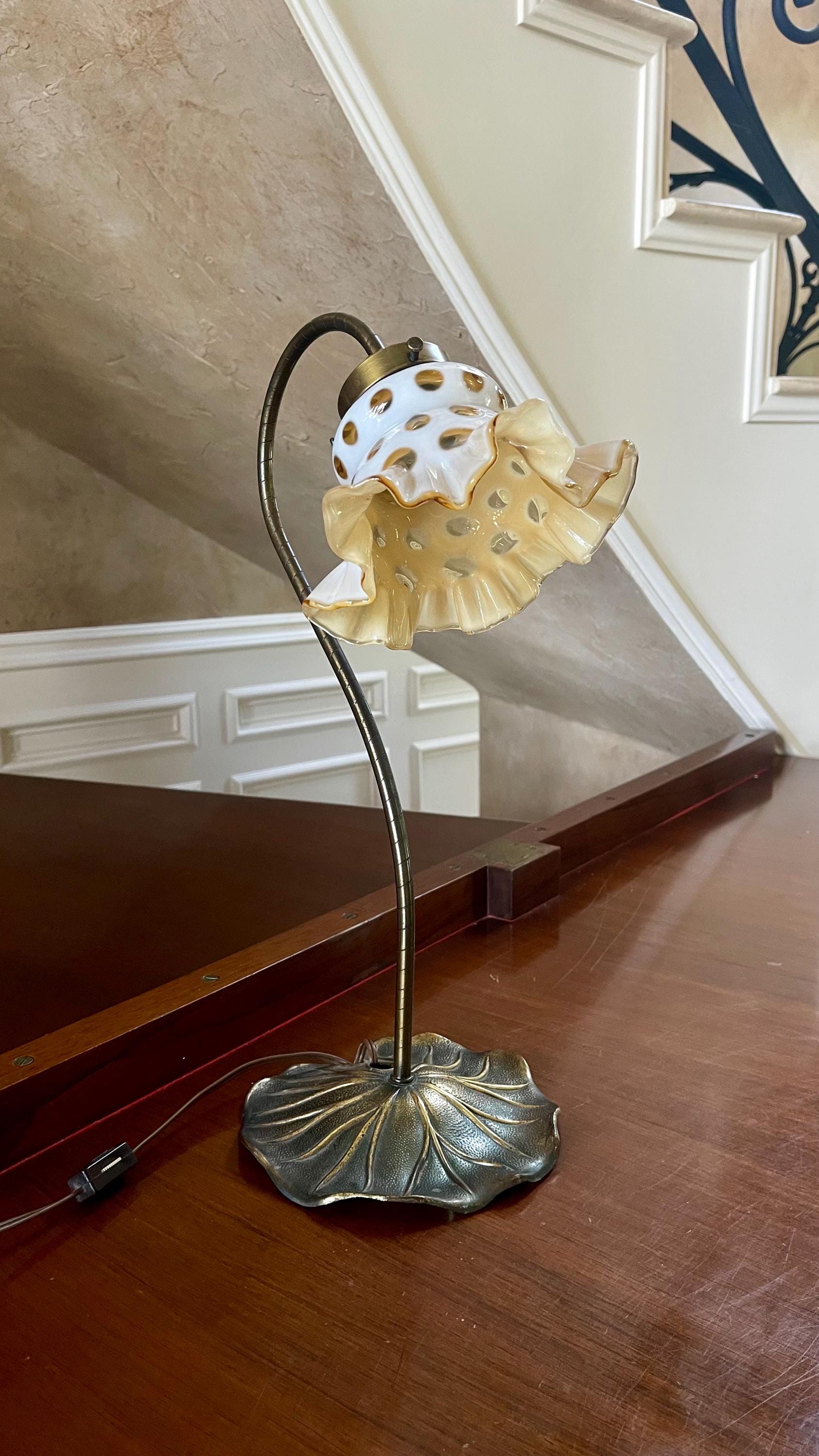 Fenton Opalescent Coin Dot Lamp - Etsy