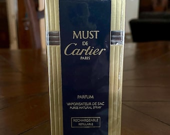 Must De Cartier Parfum Purse Natural Spray Recargable 10 ml Sellado de fábrica; Perfume Cartier
