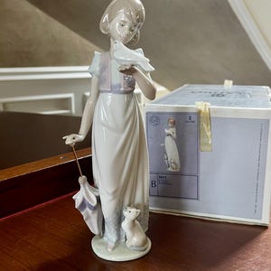 Lladro Summer Stroll 7611 Porcelain Figurine With Original Box 1991 Collectors Society