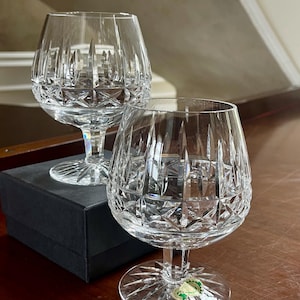 Pair Of Waterford Crystal Kylemor Large Balloon Brandy Snifter Glasses 12 oz.; Vintage Waterford Glasses Made in Ireland
