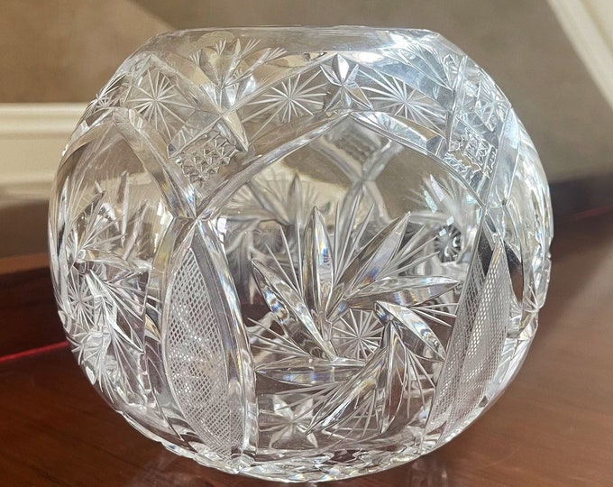 Hand Cut Lead Crystal Rose Bowl Crystal Candleholder Crystal Potpourri