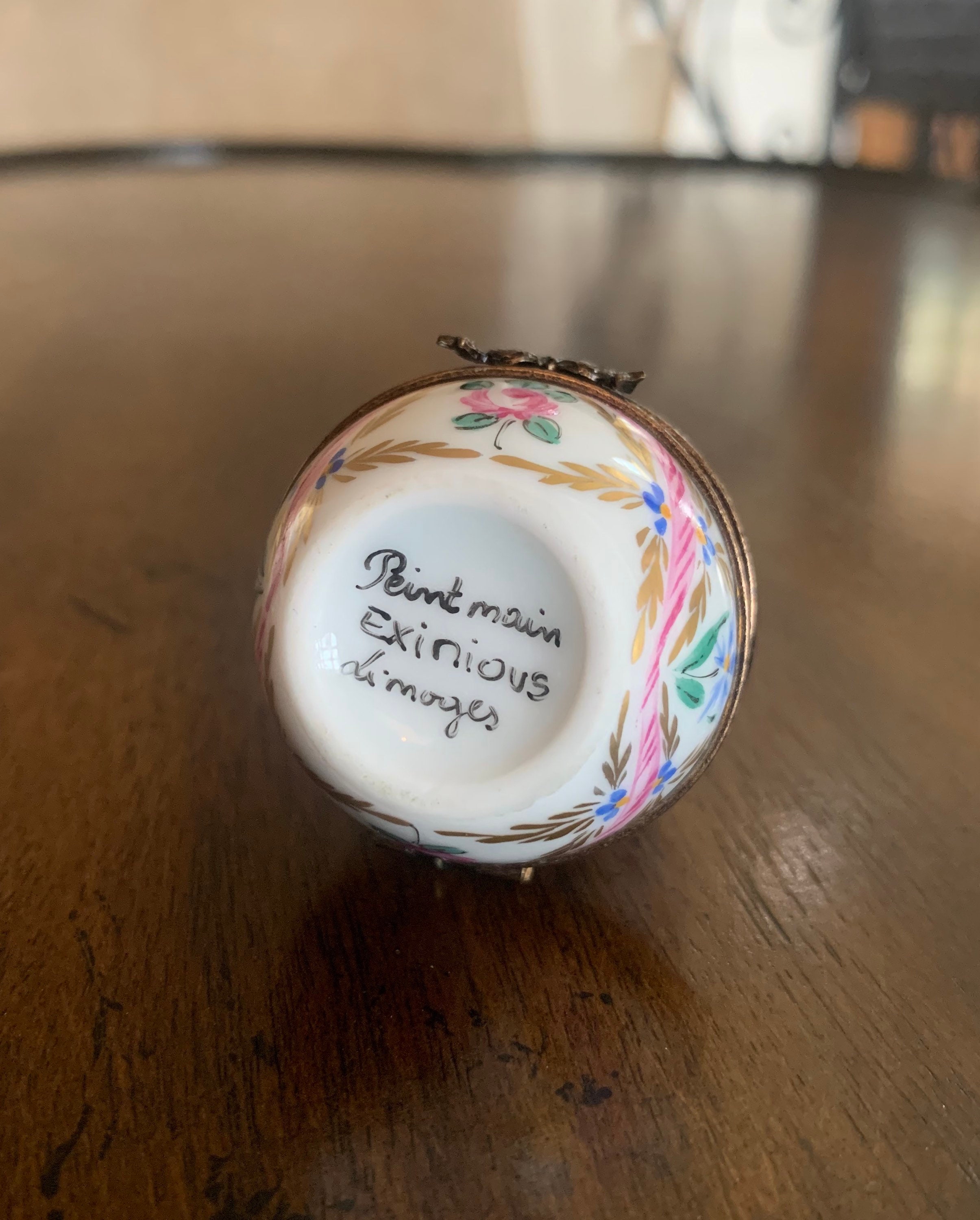 Vintage Limoges Porcelain Hand Painted Perfume Bottle Box