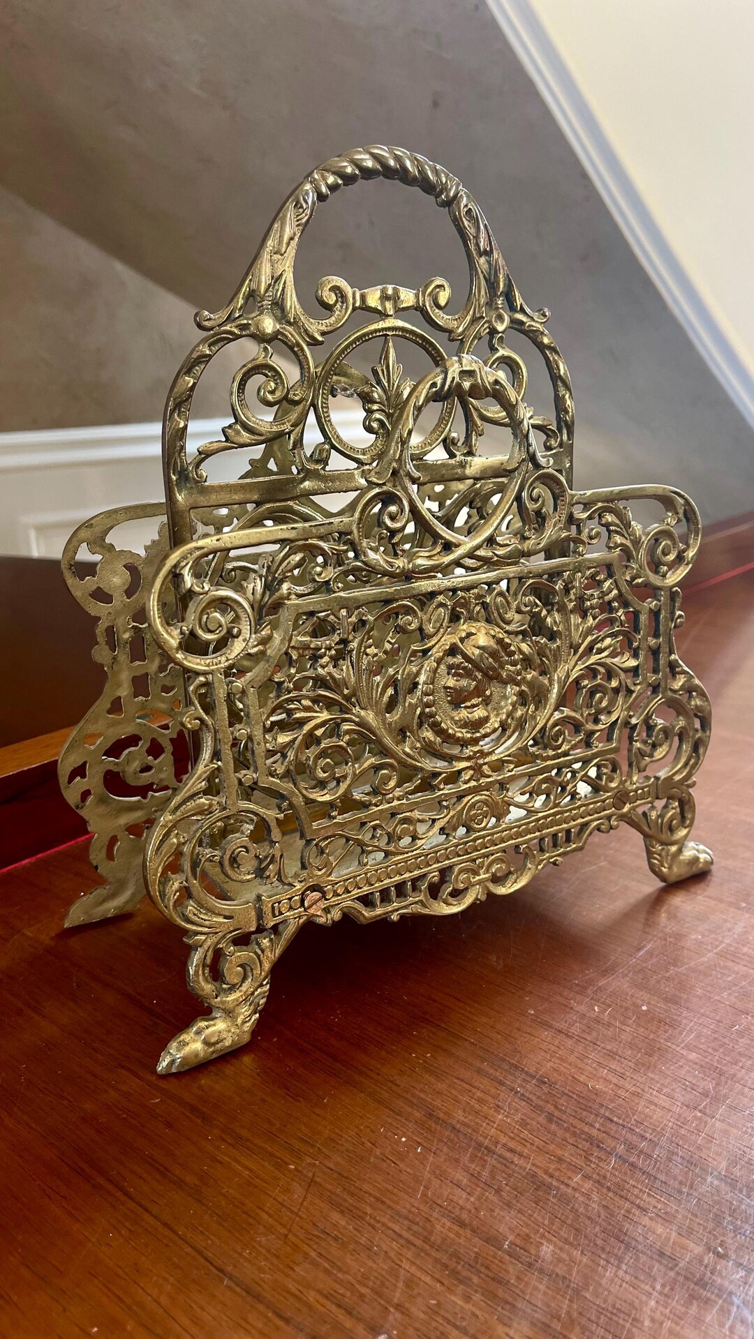 Wizard Letter Rack Vintage Large Brass Letter Rack; Letter Holder; Desk Accessorie; Brass ...