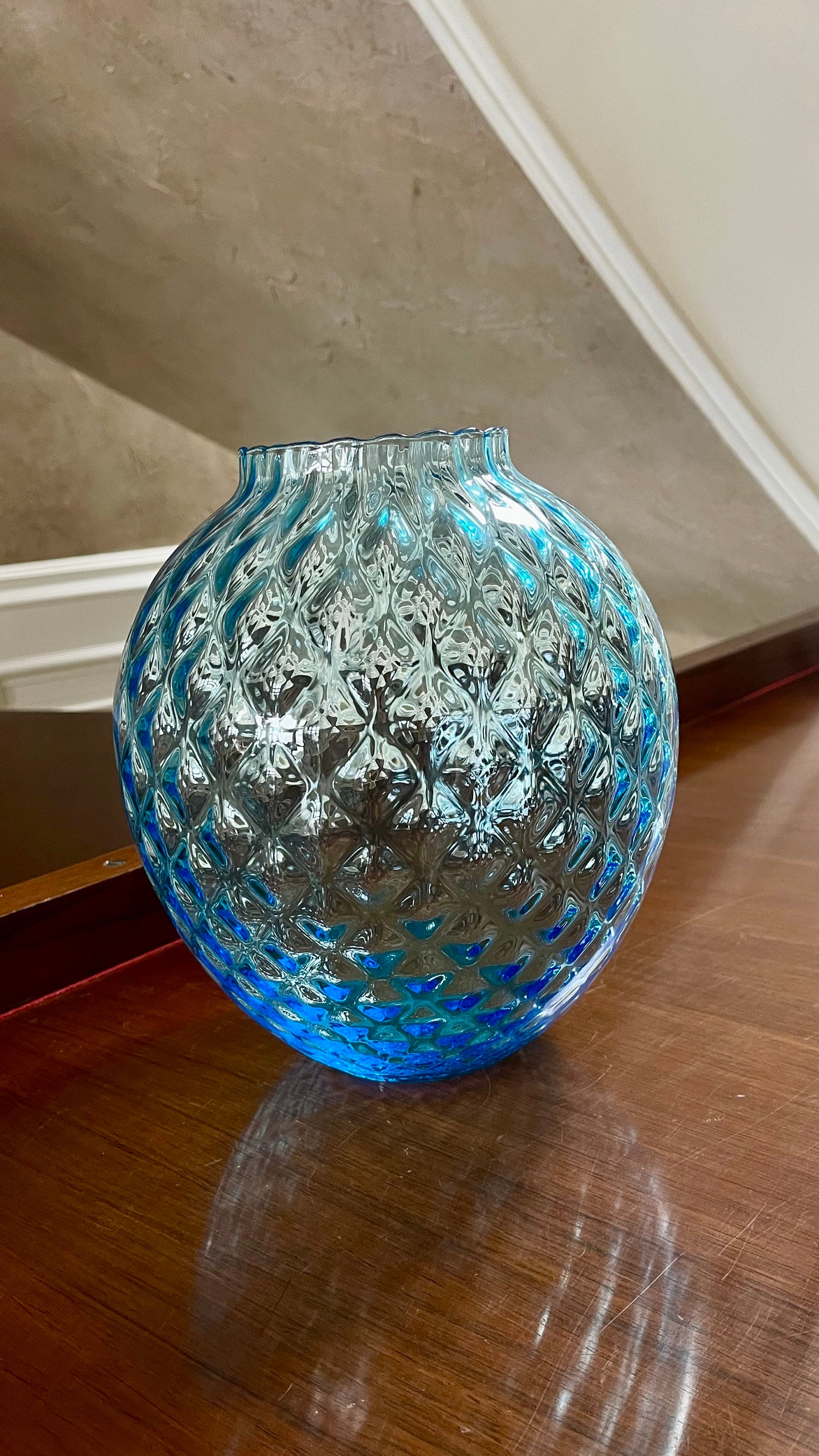 マヨルカガラス　花瓶　スペイン　　吹きガラス　美術民藝　工芸品　アンティーク マヨルカガラス 花瓶 スペイン 吹きガラス 美術民藝 工芸品