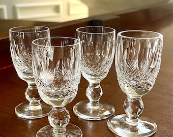 SET OF 4 Pc. Waterford Crystal Colleen Cordials 3 1/4” Tall 1 Ounce; Waterford Cordial Glasses