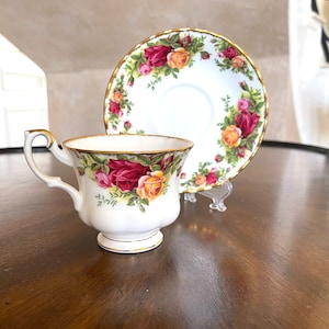 Vintage Royal Albert Old Country Roses Cup and Saucer; Bone China Cup and Saucer Made in England Multiple Sets Available
