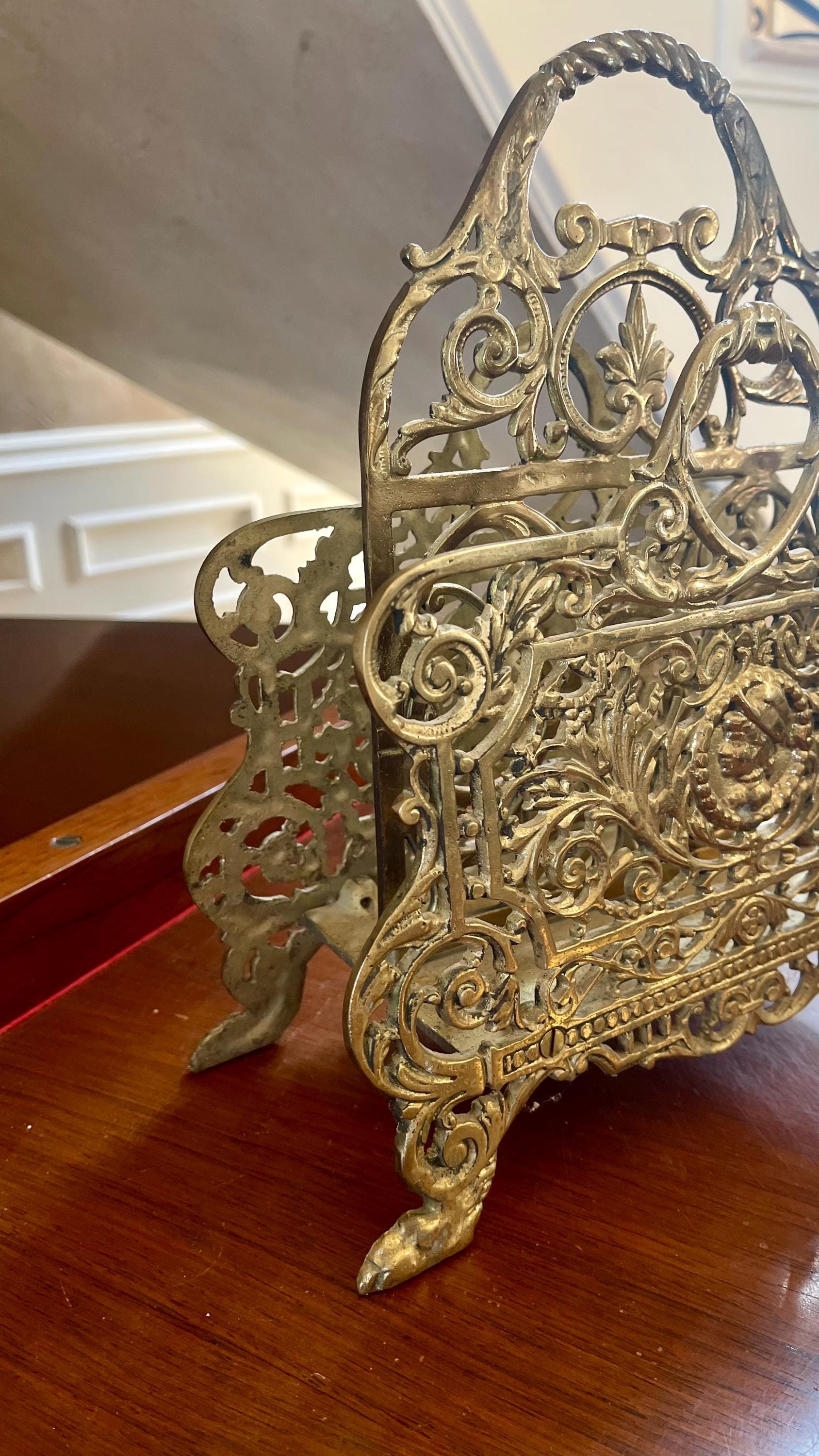 Wizard Letter Rack Vintage Large Brass Letter Rack; Letter Holder; Desk Accessorie; Brass ...