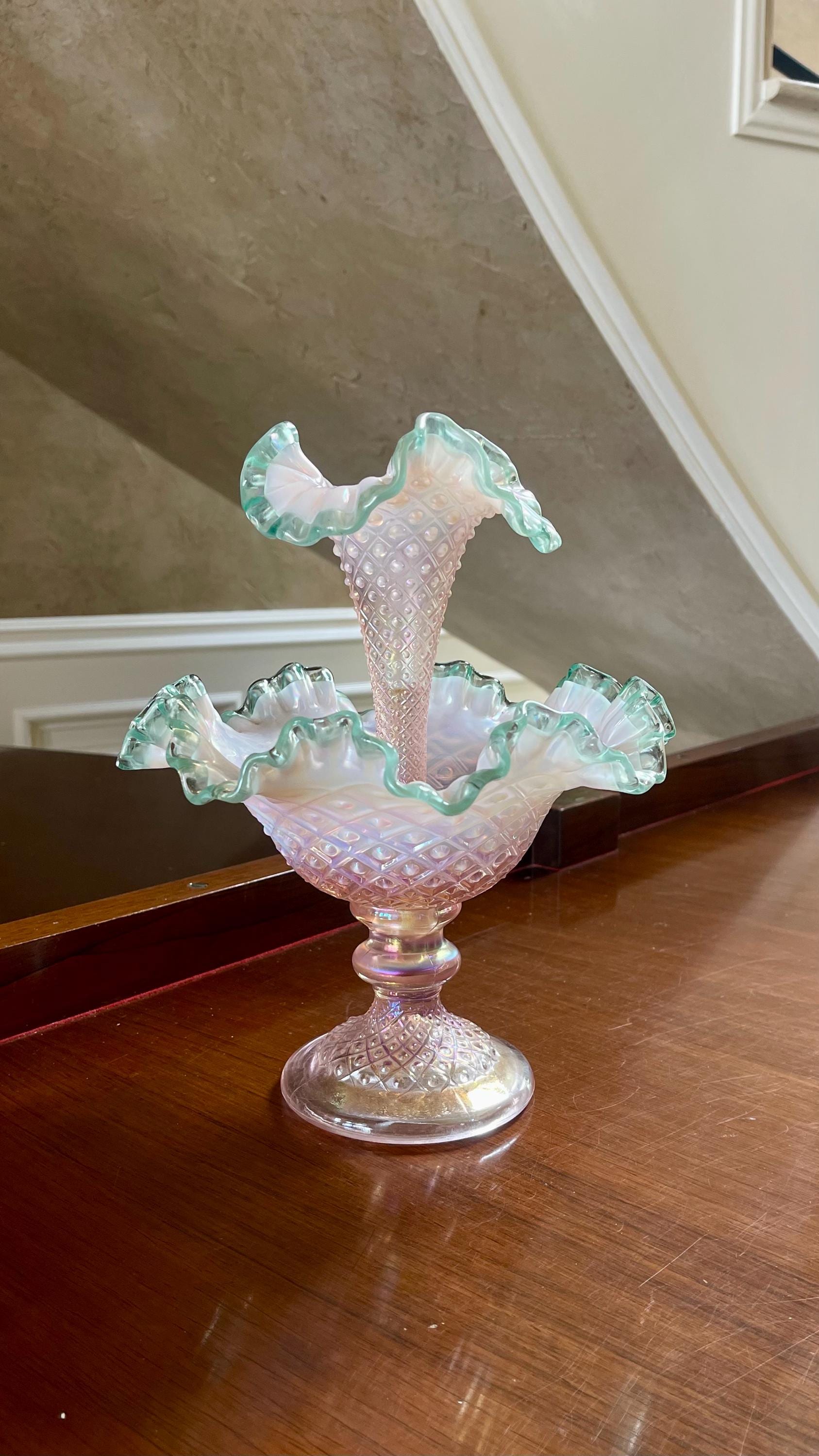 Fenton Pink Epergne - Etsy