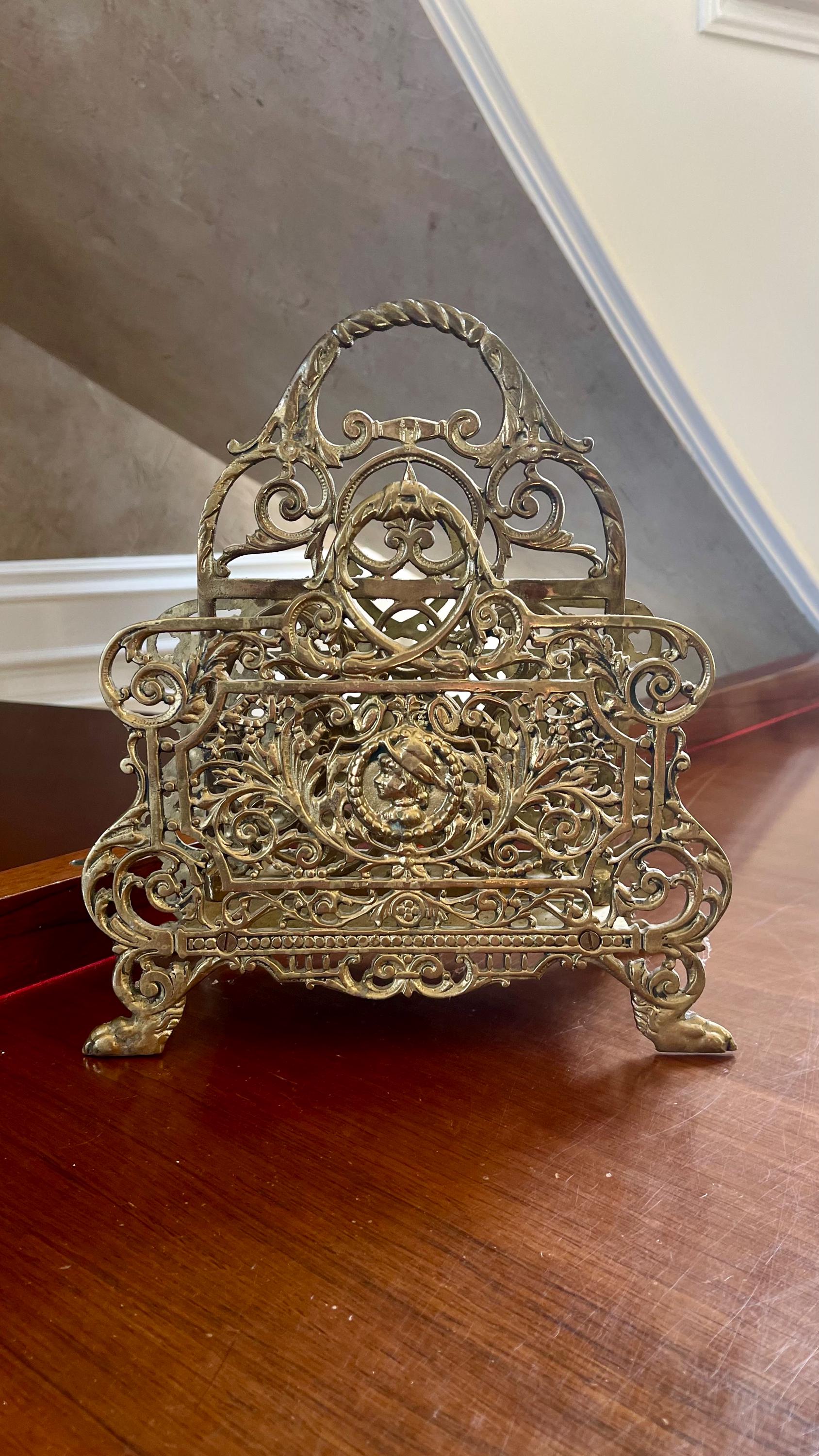 Wizard Letter Rack Vintage Large Brass Letter Rack; Letter Holder; Desk Accessorie; Brass ...