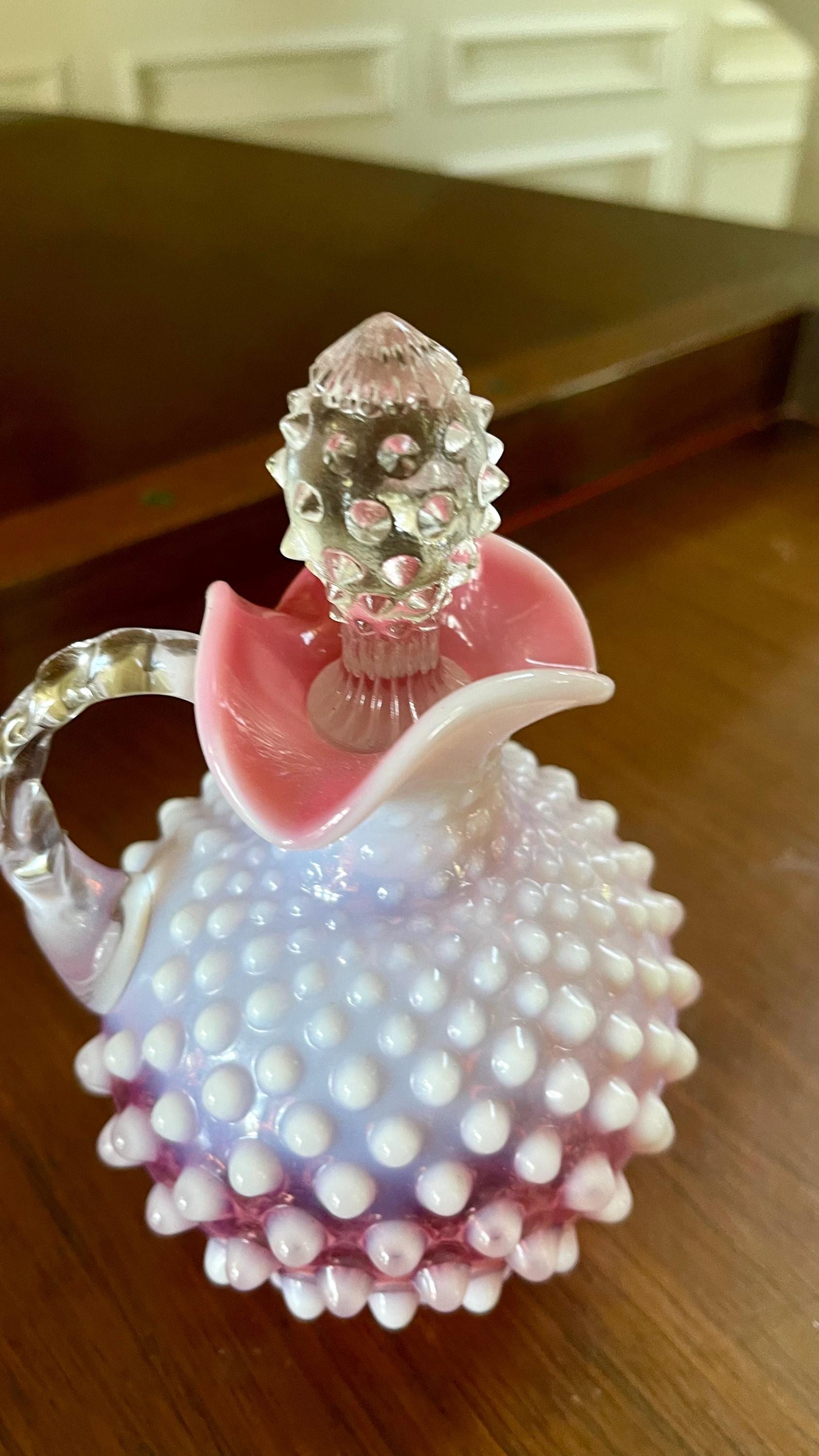 ピンク オパールセント ホブネイル ガラス バスケット ピンク オパールセント ホブネイル ガラス バスケット フェントン